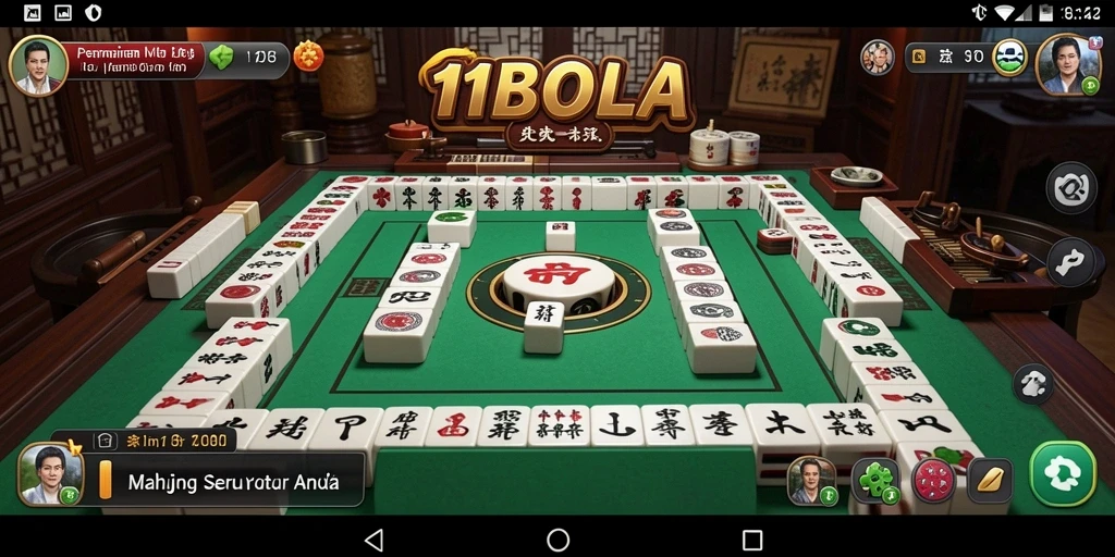 Screenshot menampilkan gameplay mendebarkan dari 11BOLA, permainan Mahjong yang seru.