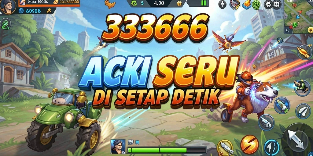 Screenshot memperlihatkan aksi seru dalam game Action 333666.