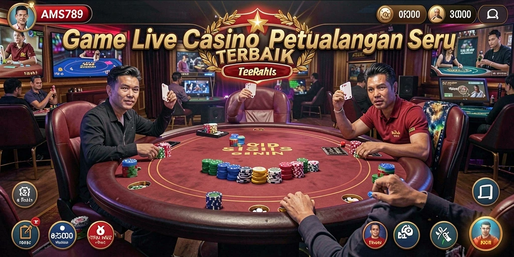 Tampilan gameplay AMS789 dengan dealer langsung di layar.