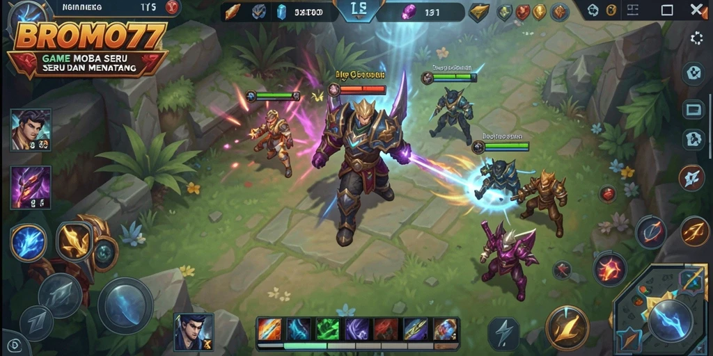 Screenshot gameplay BROMO77 menunjukkan aksi pertarungan seru.