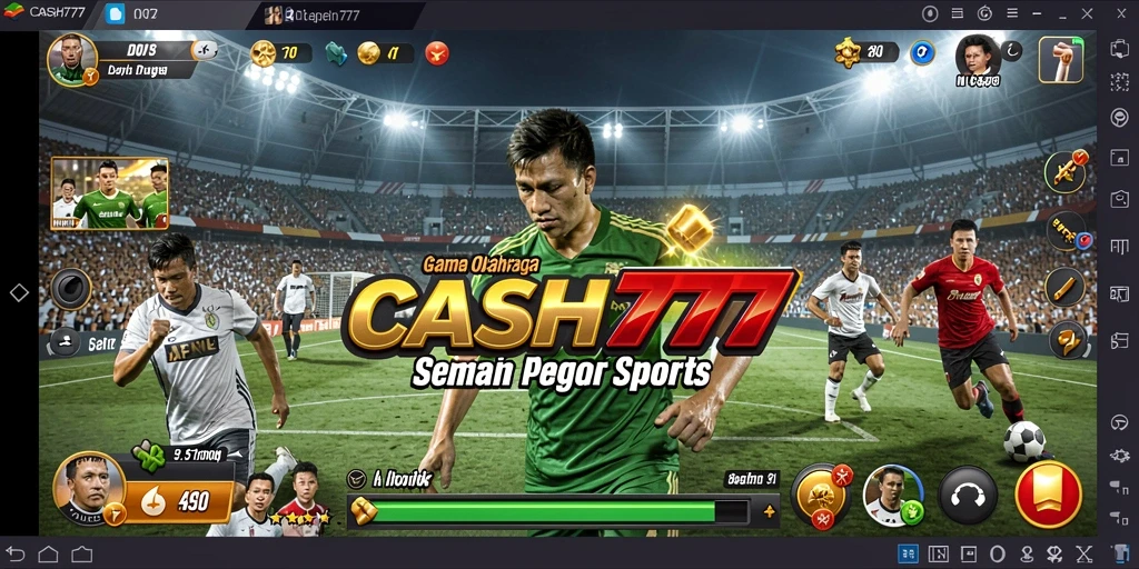 Tampilan gameplay cahaya dan seru dari CASH777 dalam pertandingan olahraga.