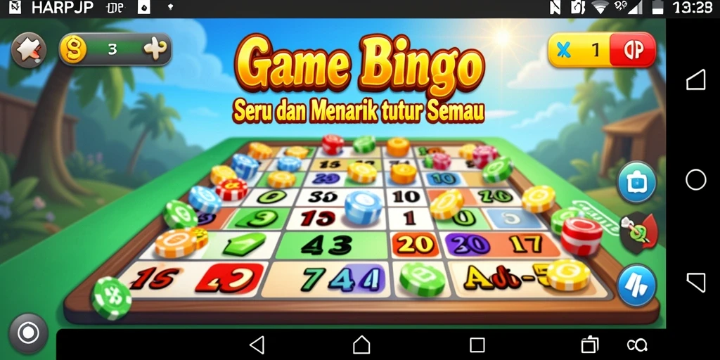 Tampilan gameplay menarik dalam permainan Bingo HARAPJP.