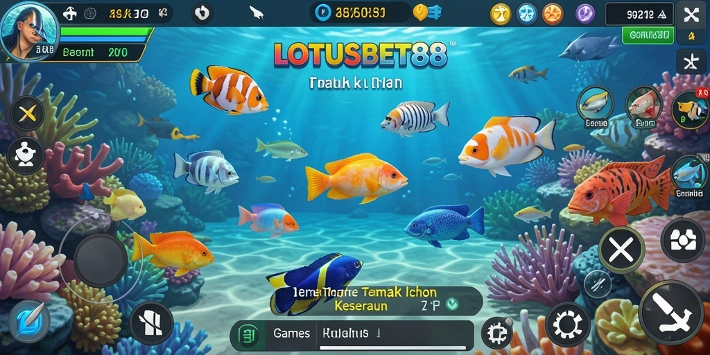 Gameplay seru LOTUSBET88 dalam melawan ikan-ikan laut.