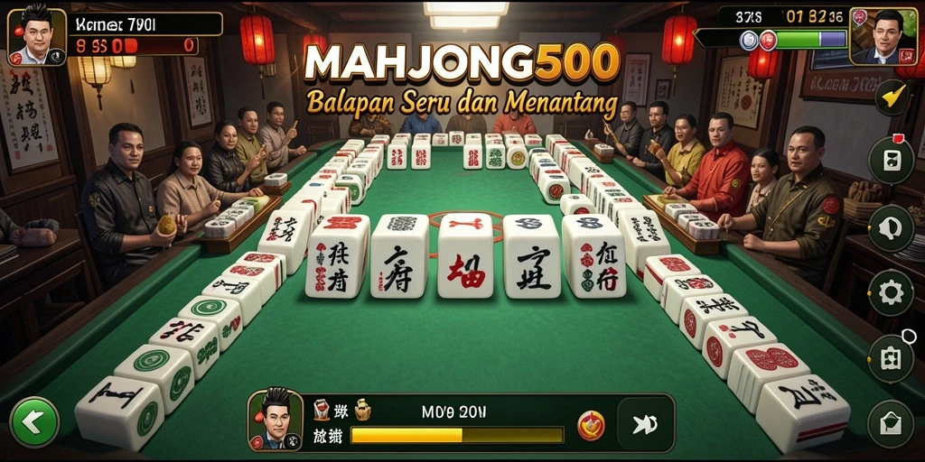 Gameplay Racing seru dan mendebarkan di MAHJONG500.