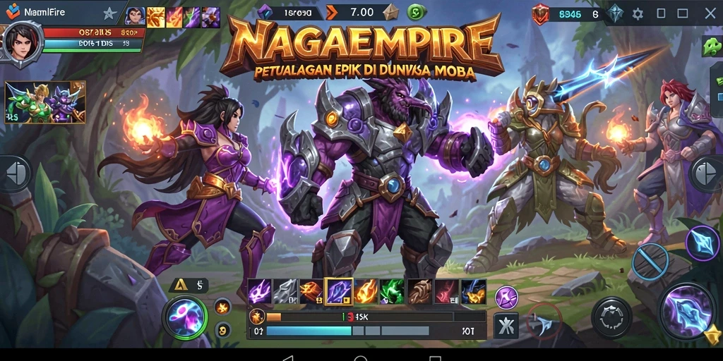 Gameplay intens NAGAEMPIRE dengan pertempuran yang seru.