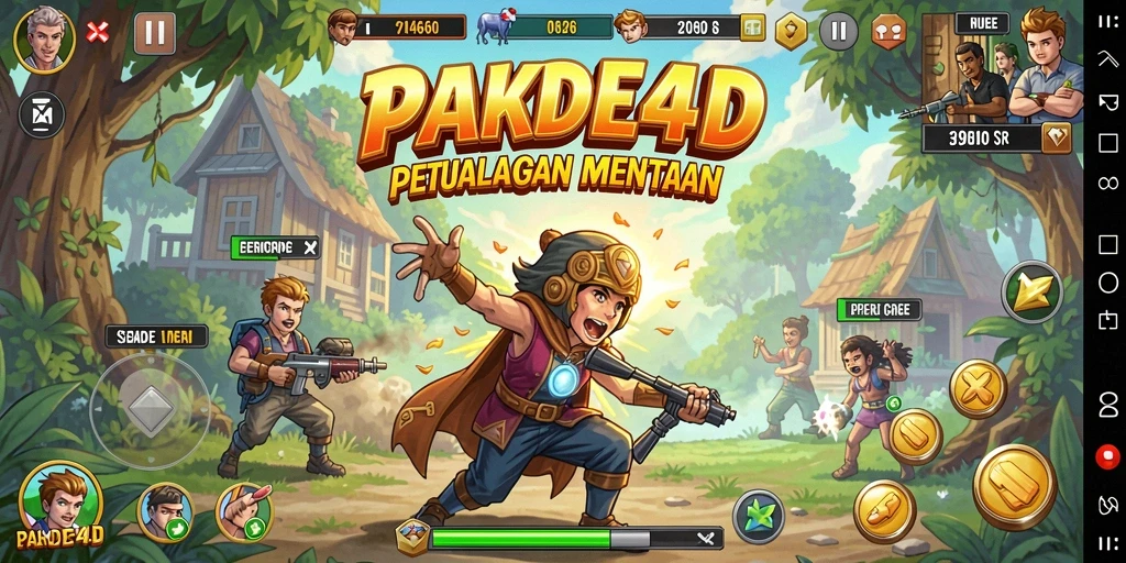 Tampilan gameplay PAKDE4D yang penuh warna dan tantangan.