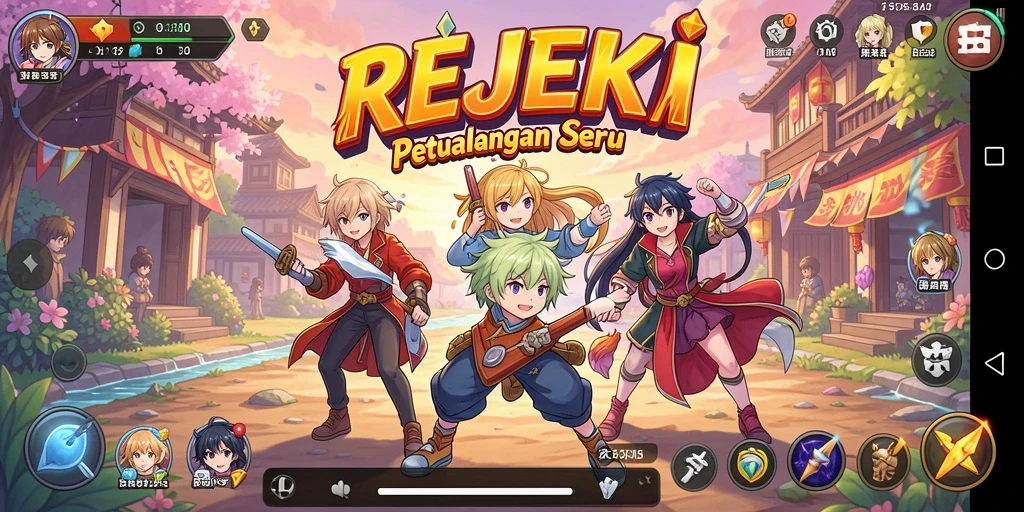 Screenshot utama menampilkan karakter Anime dalam aksi pertarungan.
