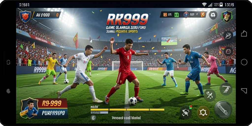 Screenshot gameplay yang menunjukkan aksi olahraga seru di RR999.
