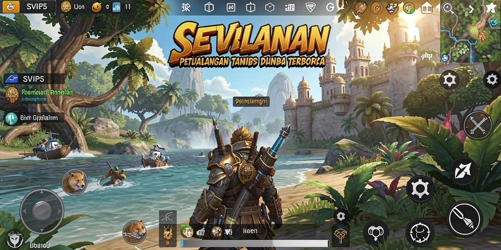 Gameplay SVIP5 menampilkan petualangan seru dalam dunia terbuka yang luas.