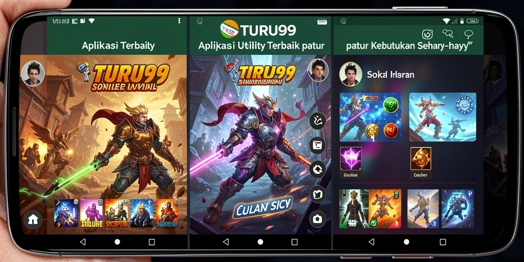 Tampilan utama TURU99 dengan fitur utilitas yang menarik.